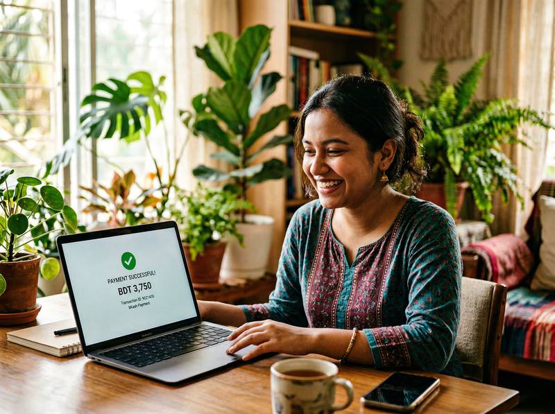 Student success story β payment confirmed on screen